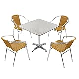 ガーデン5点セット ガーデンテーブル5点セット ガーデンテーブルセット 人工ラタン アルミチェア ダイニングチェア リゾートチェア ロビーチェア ガーデンチェア スタッキングチェア ビーチチェア スタ