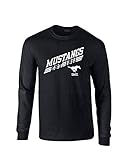 NCAA SMU Mustangs 100 %防縮加工長袖Tシャツ、ブラック、3 x l