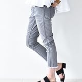 Pearls おなか周りが決め手！妊娠初期～臨月～産後も快適♪ おなかノンストレス♪ こなれ感を演出する♪アンクル丈の マタニティデニムスティックパンツ　17s-pt107 (M size, blac