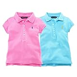 ポロ ラルフローレン POLO RALPH LAUREN ポロシャツ 5(4～5歳) ライトブルー 半袖 キッズ 子供 女の子 [並行輸入品]