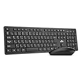 Rii ワイヤレスキーボード 無線 フルキーボード マウス セット 108キー日本語JIS配列 テンキー付き 無線2.4G 簡単接続（レシー