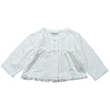 《春秋対応》(日本製) Pample Mousse(パンプルムース) ニット天竺ジャガード長袖カーディガン 70cm/OW NO.DP-81202