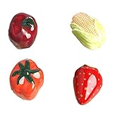 4のセット[ Vegetable ]セラミックキッチン引き出し/キャビネットハンドル、1.71、"ランダムスタイル