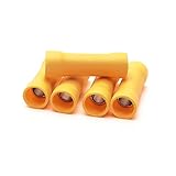 Suyep絶縁ワイヤコネクタバットコネクタ圧着電線スプライスターミナルBV5.5イエロー12-10 AWG (100)