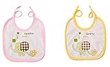 Baby Bibs Infant Girls 2 Piece Bundle Lotピンク&イエローCare for Baby