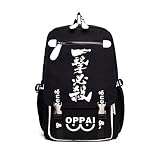 可愛 ファッション アニメ グッズ VIP ワンパンマン サイタマ 風 バッグ リュックサック (ブラック)