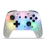 Switch コントローラー switchに対応 スイッチ プロコントローラー Bluetooth接続 無線 ワイヤレス 連射 振動 ジャイロ搭載 日本語取扱説明書 (White)