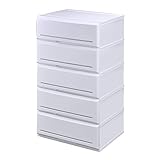 《2個セット》 収納チェスト インテリアチェストP520-5 5段 幅52×奥行45×高さ93cm (W) ホワイト