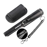 ハンディ金属探知機 ゴールド検出器 宝探し 持ち物検査 セキュリティ LEDライト付き 高感度 軽量 防水 レジャー用品 (ブラック)