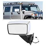 HECASA パワーミラー 左 2008-2010 Hummer H3 2009-2010 Hummer H3T パワーサイドミラー 牽引ミラー 交換用 シルバー+ブラック (運転席側)