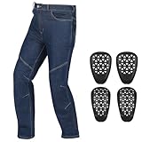 [KEMIMOTO] やわらかデニム、ゴワつきゼロ バイク パンツ メンズ 春夏秋向け オーバーパンツ バイク CEレベルプロテクター装備 膝・腰パッド内蔵 2段階調節可能 バイクウェア 通勤 ツーリング 日常使い 4ポケット 耐磨耗性 KM-406 M[32W32L]