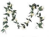 meiliy Lily Vineシルク花ガーランド人工植物花葉つるホームウェディング装飾 イエロー