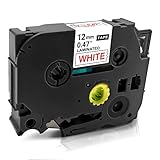 Wollsh ブラザー用 互換 TZe-232 単品 白地赤文字 幅12mm 【長さ 8m】 ピータッチ用 P-touch用 汎用 テープカートリッジ ラベルテープ TZe