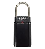 鍵収納BOX ダイヤル式 4桁 携帯式保安ボックス錠 南京錠 (ブラック)