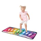 Wolfbush Kids Piano Play Mat 8キーSteop onキーボードフロアマットトイ赤ちゃん幼児のため、ダンスとレコード