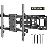 BONTEC テレビ壁掛け金具 フルモーション アーム式 32-75型対応 超長延伸アーム65-1040mm 伸縮 回転 チルト調整 耐荷重60kg VESA600x400対応 曲面テレビ設置可 省スペース 薄型設計 ケーブル管理付 壁掛けtv金具