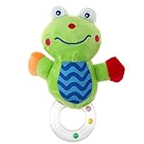 Domybest おもちゃ 子供おもちゃ ぬいぐるみ ガラガラ ふわふわ 知育玩具 新生児 赤ちゃん カラフル 聴覚 視覚刺激 お祝い ギフト（カエルの形 ）