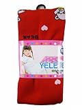 YeleteガールズファッションタイツレギンスレッドW / Bears ( XS )