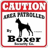 CAUTION AREA PATROLLED By Boxer Security Co. サインボード：ボクサー [並行輸入品]