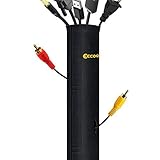 Cable Management Sleeve 122" Fully Adjustable Cord Organizer Flexible Neoprene Cover Wire Hider Conc