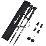 Moon Lence トレッキングポール 超軽量 コンパクト 3段伸縮 アルミ製 2本セット ...