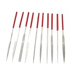 uxcell ダイヤモンドヤスリ 10本組 赤ツール 140mm 設定 ダイヤ モンドニードル ハンドル