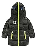 (トヨベイ)Toyobuy 厚手 子供 中綿 コート キッズ ブルゾン フード付き 可愛い ジャケット 男の子 女の子 防寒防風 黒 150