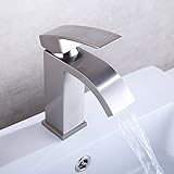 KES® L3109A-2 Single Handle Waterfall Bathroom Vanity Sink Faucet with Extra Large Rectangular Spout