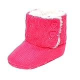 Tonsee ベビーブーツ 可愛い スノーブーツ 歩行サポート 防寒対策 赤ちゃん 暖かい ファーストシューズ (11cm, ホットピンク)