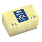 BAZIC 100 Ct. 1.5 X 2 Yellow Stick On Notes (12/Pack) Case of 24 (5139-24) [並行輸入品]