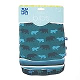 KicKee Pants Bib Set, Pine Moose/Boy Forest Stripe/Cedar Brown Bear by KicKee Pants