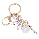 blisscomdep美しいWinged Elfキーチェーン、ラインストーンシャイニーキーチェーンハンドバッグペンダント装飾 – ブルー/ピンク/パープル 1 パープル 21596UC17NVG29Y