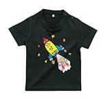 BabyChips RAINBOWロケット(名入れ半袖ベビーTシャツ) 70 ブラック