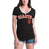 San Francisco GiantsレディースS / S Vネックベビージャージー XS ブラック