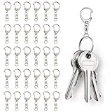 キーホルダー金具 キーリング 金具キーホルダー 回転カン付き ワンタッチ ハンドメイド用 アクセサリーパーツ DIY 手芸用品 シルバー 30個セット