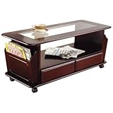 リビングテーブル 幅100cm 総桐 天板ガラス付き