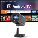 NUTROMO Android TV搭載プロジェクター 25000LM フルHD1080P 4K対応 電動フォーカス自動台形補正 天井投影 伸縮スタンド付き