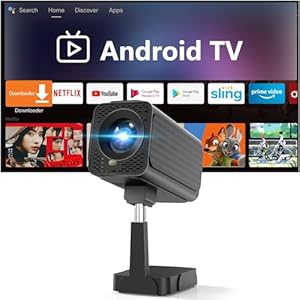 NUTROMO Android TV搭載プロジェクター 25000LM フルHD1080P 4K対応 電動フォーカス自動台形補正 天井投影 伸縮スタンド付き