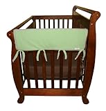 Trend Lab Fleece CribWrap Rail Covers for Crib Sides (Set of 2), Sage, Wide for Crib Rails Measuring