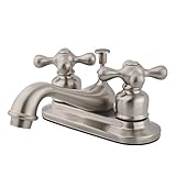 Kingston Brass KB608AX Two Handle 4 in. Centerset Lavatory Faucet with Retail Pop-up