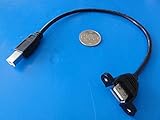 取付穴付接続端子　USB＜ケース　Ａタイプ　メス⇔USB　Bタイプオス＞　1個　コード長　約220mm　＜usb-142＞