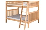 Camaflexi Mission Style Solid Wood Bunk Bed, Full-Over-Full, Side Angled Ladder, Natural [並行輸入品]