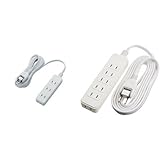 ELECOM 電源タップ ほこり防止シャッター付き 配線しやすい180°スイングプラグ 4個口 3m ホワイト T-ST02-22430WH + ELECOM 電源タップ ほこり防止シャッター付き 配