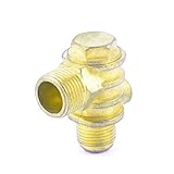 uxcell　レバーハンドルボール弁　　黄色い　ブラス　 金属　プラスチック