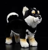 bralafia 柴犬 犬 ブラック リアル ぬいぐるみ ミニぬいぐるみ おもちゃ 可愛い 子供プレゼント オーナメント インテリア 装飾品 28cm