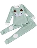 (サンリブレ) Saint Libre 長袖 パジャマ 上下 かぶり アニマル アップリケ キッズ ミントグリーン 110