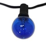 String Light Company Party Light 25-Ft Globe String Lights with 25 Sockets, and 25 Cobalt Blue G40 B