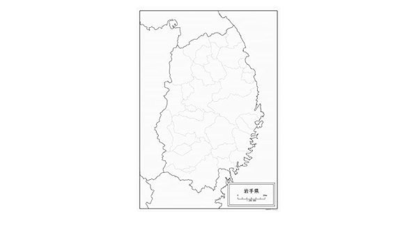 Amazon 岩手県の白地図 A1サイズ 2枚セット 地図 文房具 オフィス用品