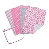 Trend Lab Zipper Pouch and 4 Burp Cloth Gift Set, Lily Pink by Trend Lab [並行輸入品]
