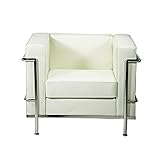 コルビジェデザイン LC2　1P シングルソファ 本革 スノーホワイト